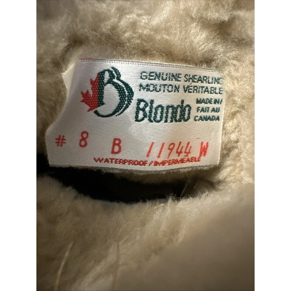 Blondo Canada VTG Genuine Shearling Waterproof Winter Boots Tan  Women's SZ 8B